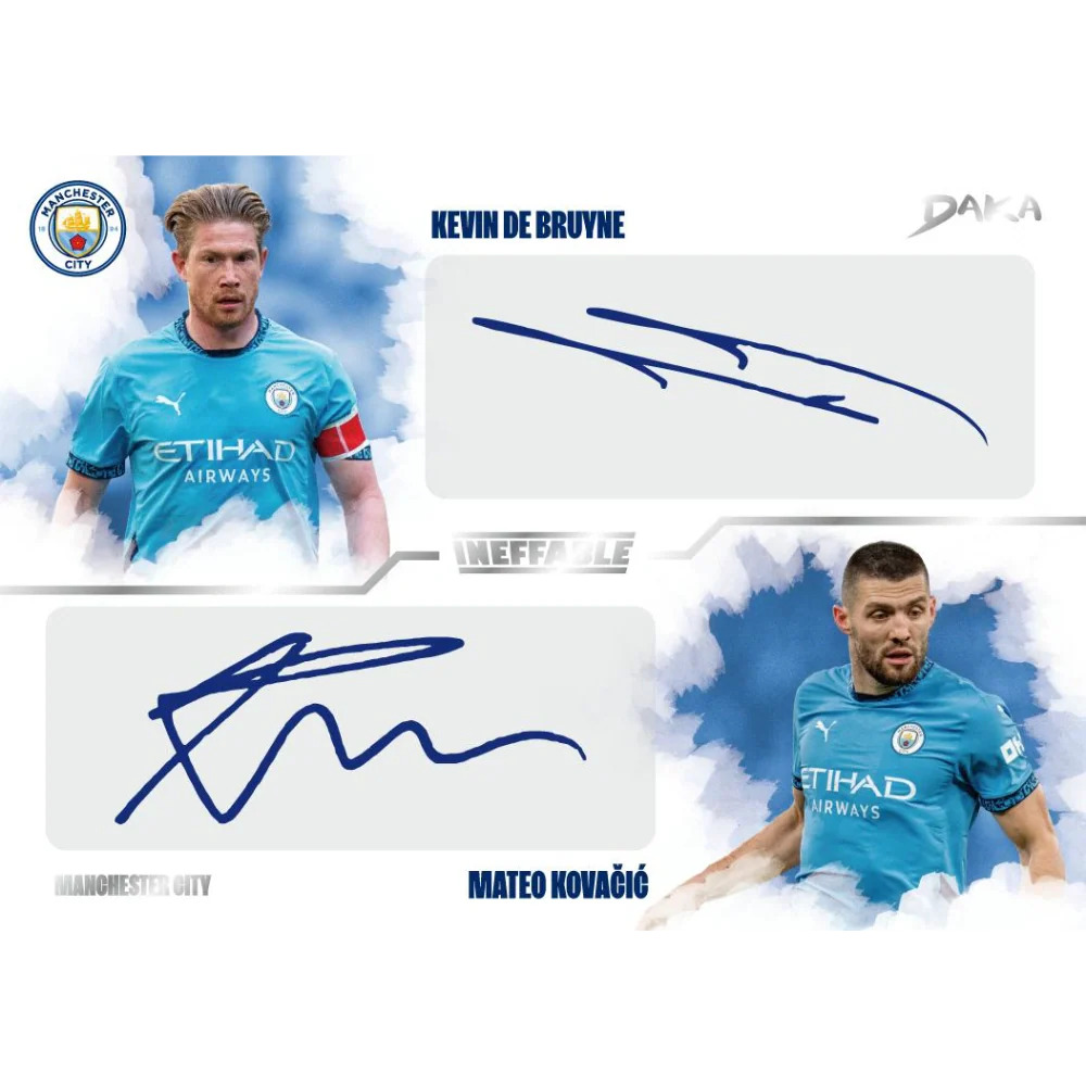 daka 22024 25 manchester city team set one and two hobby box dual autograph