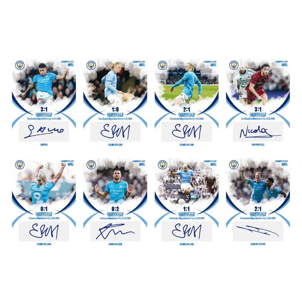 daka 22024 25 manchester city team set one and two hobby box goal moment autograph