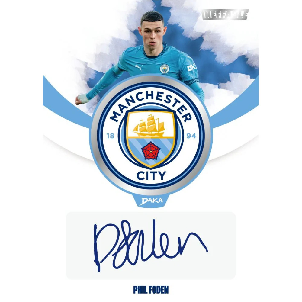 daka 22024 25 manchester city team set one and two hobby box ineffable team logo autograph phil fode
