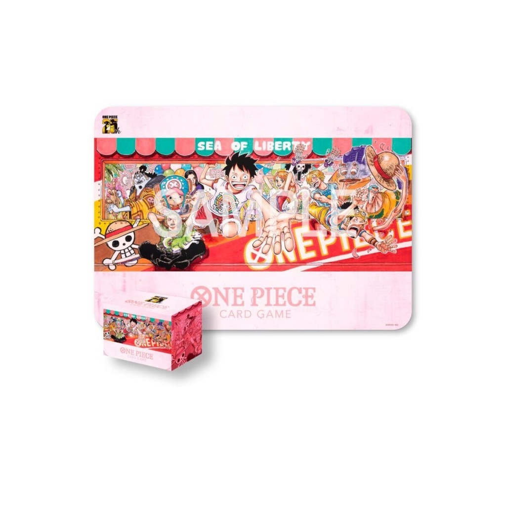 one piece card game playmat and card case set 25th edition