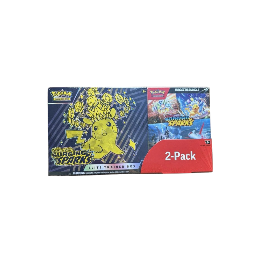 pokemon elite trainer box + booster bundle surging sparks 2 pack